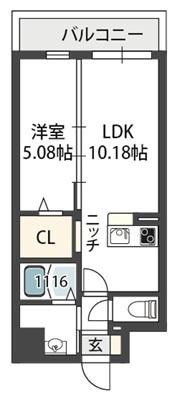 グランパシフィック花園INNOVATION(1LDK/7階)の間取り写真