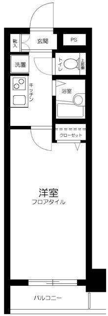 スカイコート銀座東第2(1K/6階)の間取り写真
