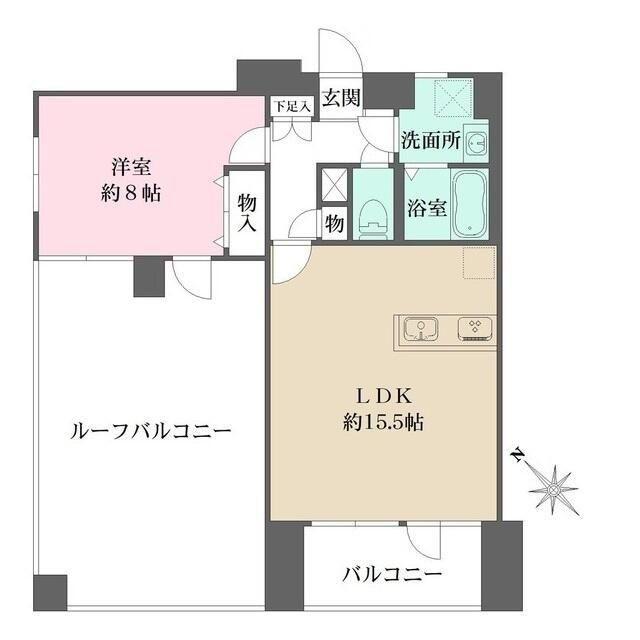 クレベール西新宿(1LDK/13階)の間取り写真