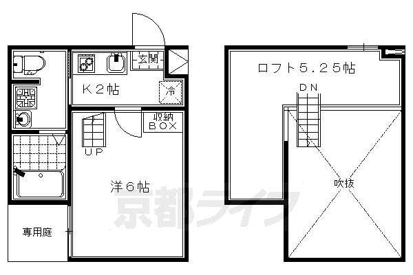 ウエスト9京都駅(1K/1階)の間取り写真