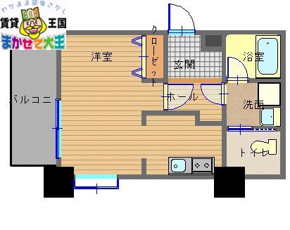 グリーン・バレー金屋(1K/8階)の間取り写真