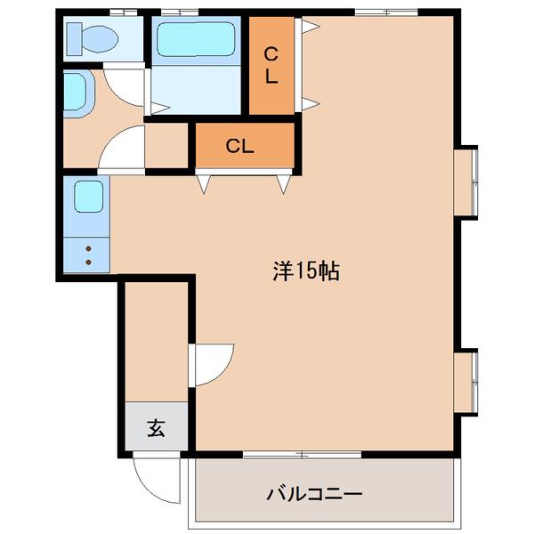 アーバンライフ1番館(1LK/2階)の間取り写真