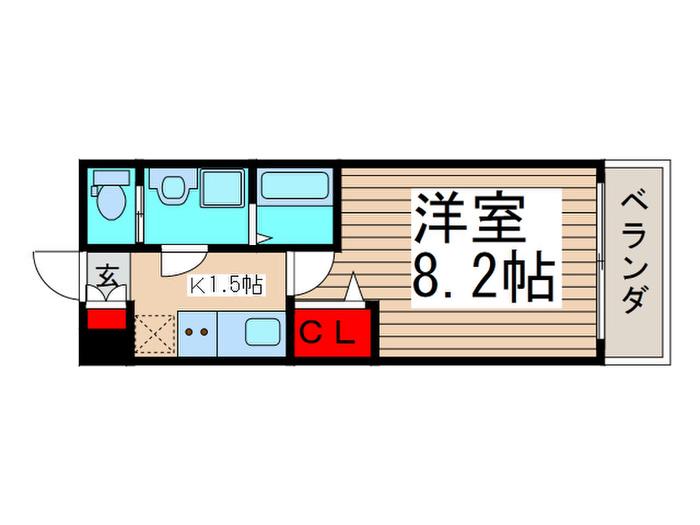 ドゥーエ西船橋(1K/4階)の間取り写真