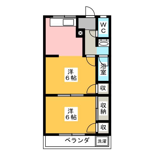 フラワーポリス咲(1LDK/2階)の間取り写真