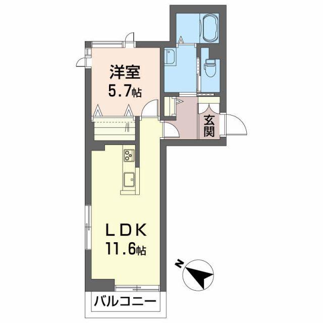 ベレオS.K(1LDK/2階)の間取り写真
