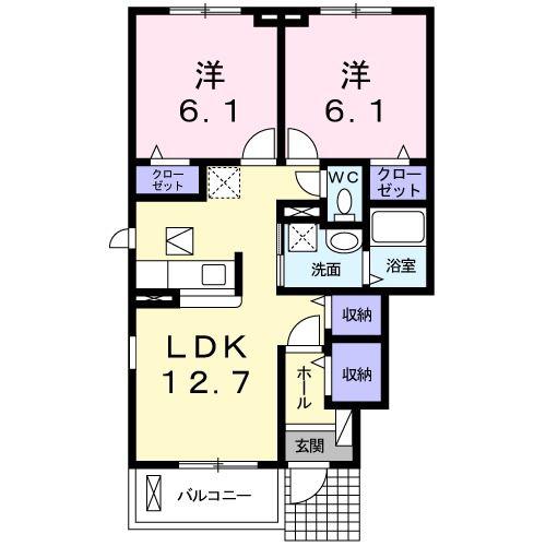 グレイス′11(2LDK/1階)の間取り写真