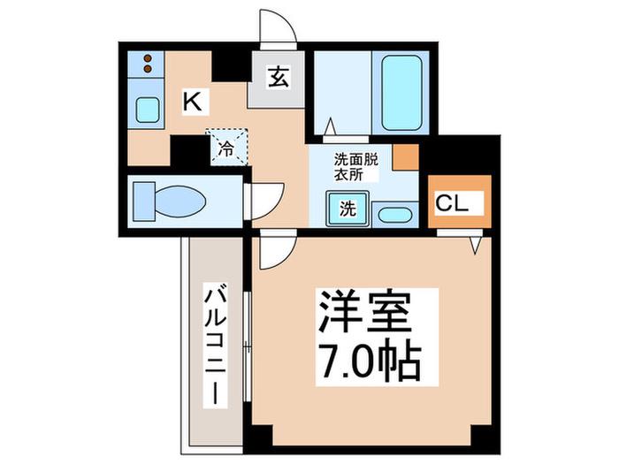 ラグナプレミア元町(1K/4階)の間取り写真
