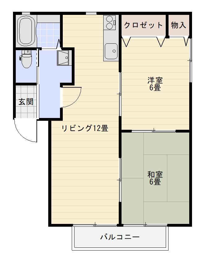 リバーライズ(2LDK/1階)の間取り写真