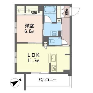 レガリータII(1LDK/3階)の間取り写真