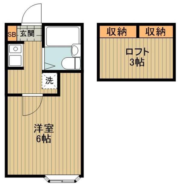 昭和コーポ第8(1K/1階)の間取り写真