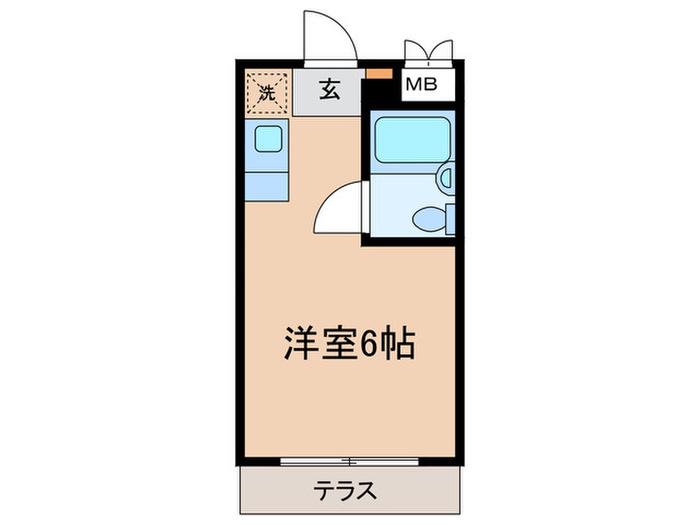 フラットえびす(ワンルーム/1階)の間取り写真