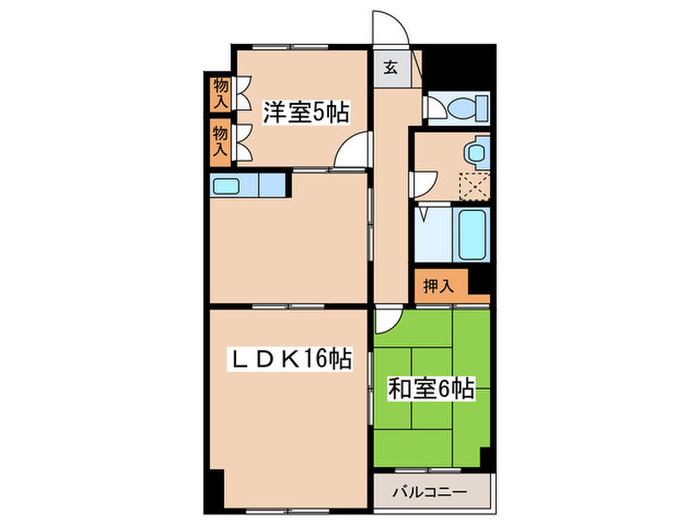 YMビル(2LDK/3階)の間取り写真