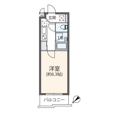 ラ メゾン喜多見(1K/3階)の間取り写真