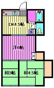 コーポ常盤(3DK/1階)の間取り写真