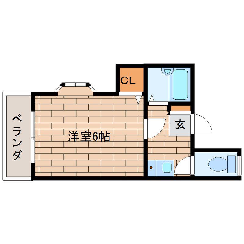 カーサ23(1K/3階)の間取り写真