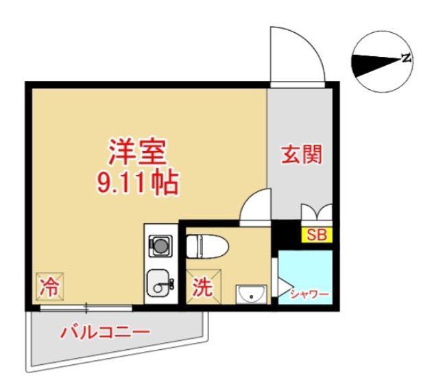 ガレット藤崎南(ワンルーム/3階)の間取り写真