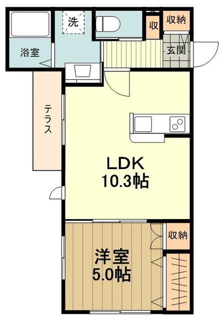 メゾンソライユ(1LDK/1階)の間取り写真