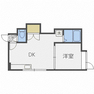 アーバンコート元町VII (1DK/2階)の間取り写真