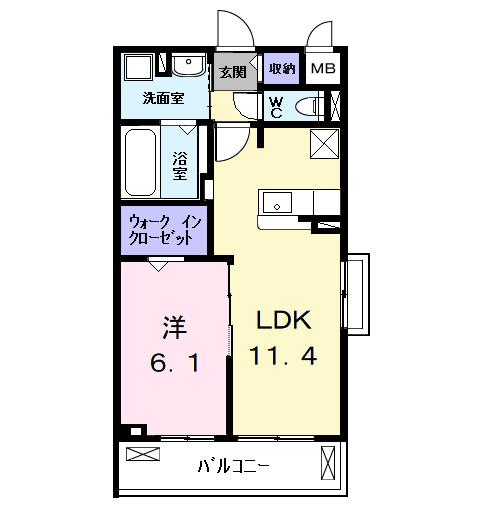 M.Y トヨクニ(1LDK/2階)の間取り写真