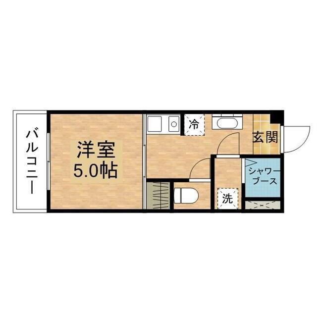 海ビル(1K/2階)の間取り写真