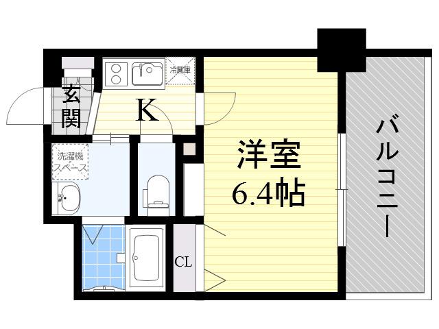 アドバンス大阪城北ルミウス(1K/2階)の間取り写真