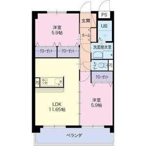 エスペランサドミール(2LDK/1階)の間取り写真