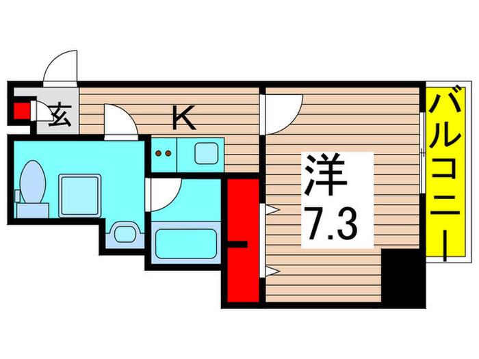 アイルグランデ東京竹ノ塚(1K/7階)の間取り写真