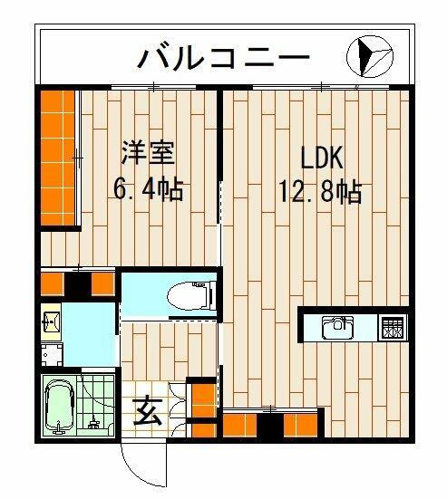 世田谷マンション(1LDK/1階)の間取り写真