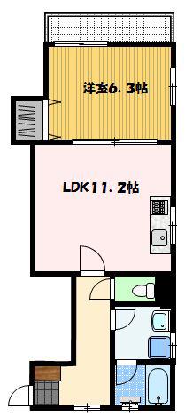 クレール築町(1LDK/5階)の間取り写真