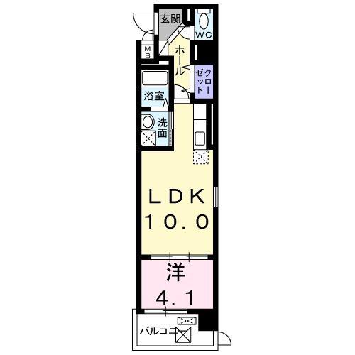 シカタ シャンブレットI(1LDK/5階)の間取り写真