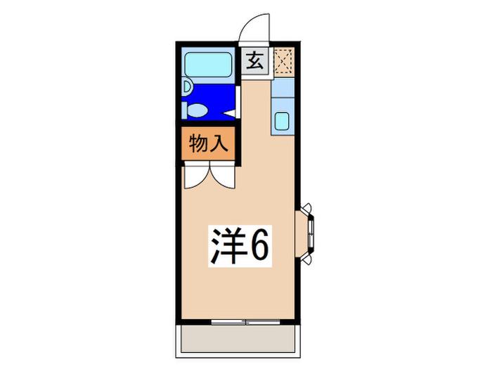 グリーンヒル上大岡B棟(ワンルーム/1階)の間取り写真