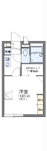 レオパレスアミ(1K/1階)の間取り写真