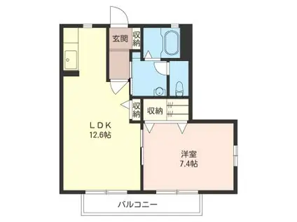 GTガーデンD棟(1LDK/1階)の間取り写真