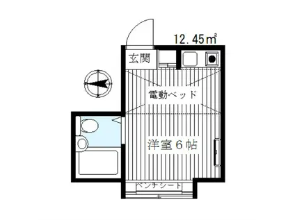 フェイバリットハウスI(ワンルーム/2階)の間取り写真