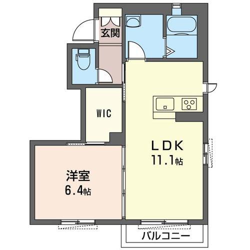 アメジスト II(1LDK/1階)の間取り写真