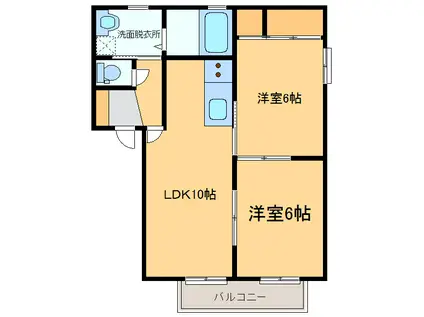 マルベリィB201(2LDK/2階)の間取り写真