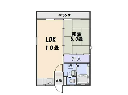 サンハイツTAKE(1LDK/2階)の間取り写真