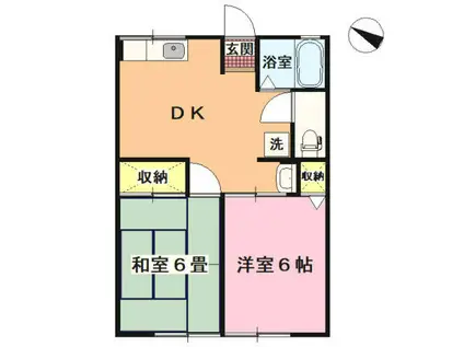 IS伊東(2DK/1階)の間取り写真