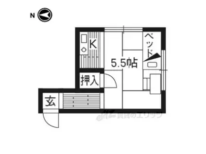 好川荘(1K/1階)の間取り写真