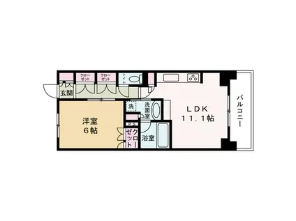 ローレルアイ梅田(1LDK/5階)の間取り写真