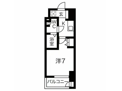 ワールドアイ大阪城イーストアドバンス(1K/15階)の間取り写真