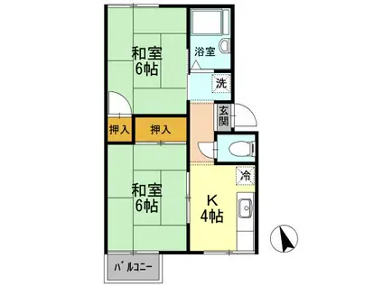 コーポ福村(2K/2階)の間取り写真