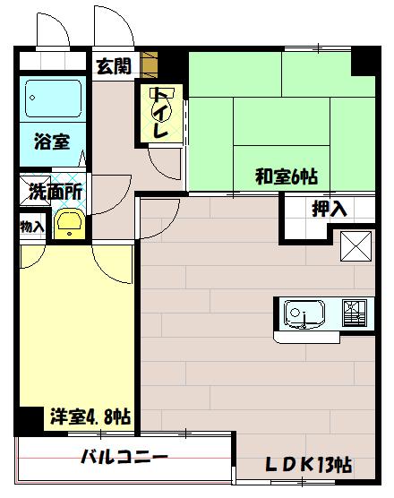 ピエールトゥール(2LDK/5階)の間取り写真
