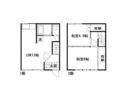 桜荘(2LDK/1階)の間取り写真
