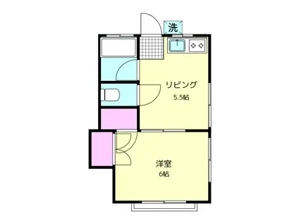 コーポ野間(1DK/2階)の間取り写真