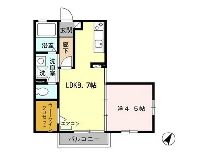 クレール(1LDK/2階)の間取り写真