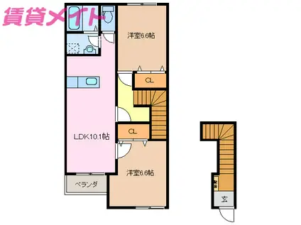 グレイスビラ・桜島(2LDK/2階)の間取り写真