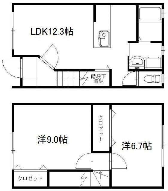 エルローサ(2LDK/1階)の間取り写真