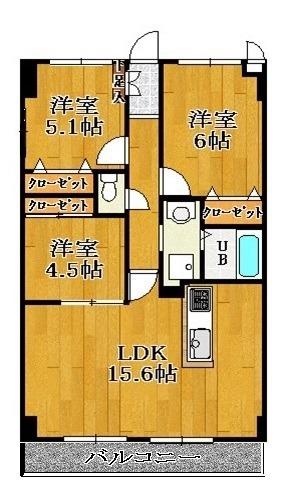 クレール和泉(2SLDK/1階)の間取り写真