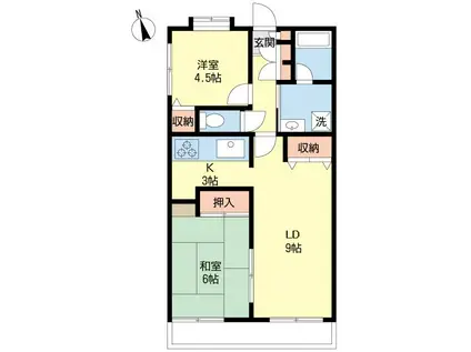 CASA-FORTUNA(2LDK/4階)の間取り写真